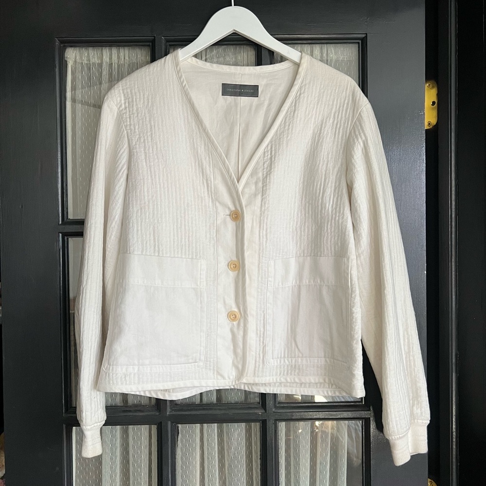 LEMAIRE White Quilted Jacket 2